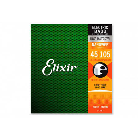 Elixir 14087 Medium (45-105) NW Extra Long Scale - struny do gitary basowej 
